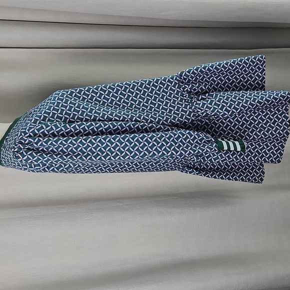 Addison Bay Long Sleeve Vine Dress: Geo Trelis- Green/Pink/Teal - Picture 4 of 15